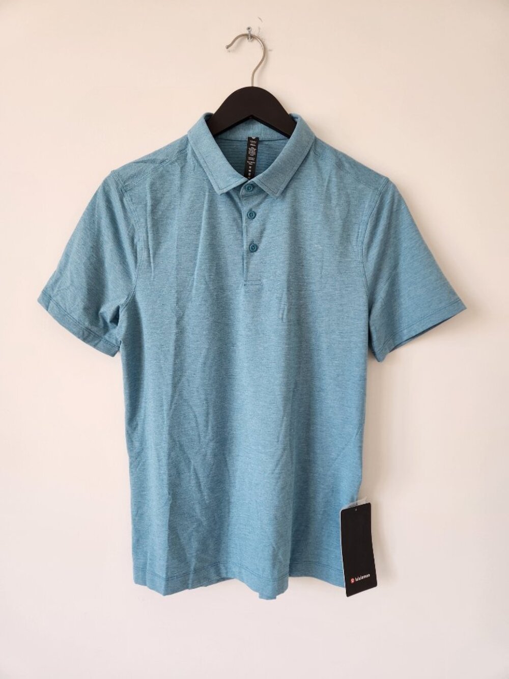 NWT LULULEMON CRHT Blue Green Teal Evolution Polo Top Shirt Men's Medium